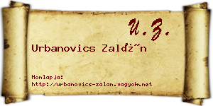 Urbanovics Zalán névjegykártya