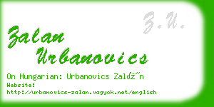 zalan urbanovics business card